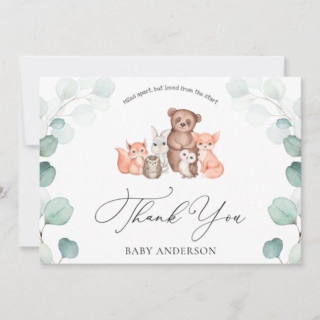 Carte Bois Animaux Douche par Merci postal (Devant)