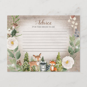 Carte Bois d'hiver Carton Bois Blanc Floral