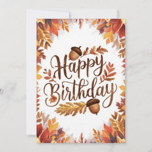 Carte Bois douillette automne automne heureux anniversai