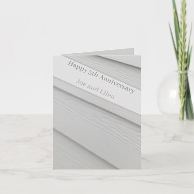 Carte Bois du 5e anniversaire, modifiable (Devant)