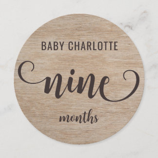 Carte Bois rustique 9-10 Mois Jalon bébé Signal