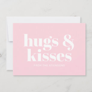 Carte Boissons et baisers rose blanc moderne typographie