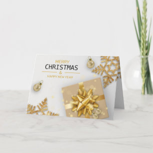 Carte Boîte à cadeaux Gold Balls de Noël Gold Snowflakes