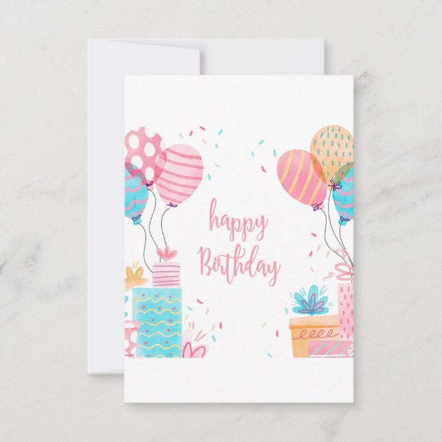 Carte Boîte à cadeaux Joyeux anniversaire (Devant)