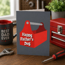 Carte Boîte à outils rouge Joyeuse fête des pères