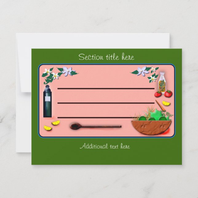 Carte boîte de recette de foodie (Devant)