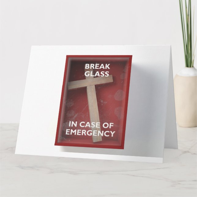 Carte Boîte rouge d'urgence avec Crufix (Devant)