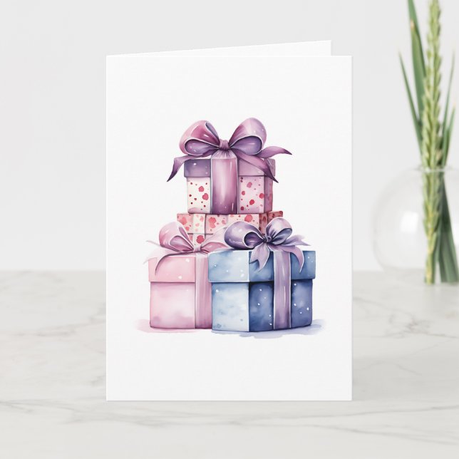 Carte Boîtes cadeaux Aquarelle (Devant)