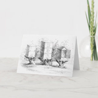 Carte Boîtes d'abeilles vintages Miel