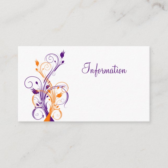 Carte Boîtier de Mariage Floral Blanc Violet Orang (Devant)