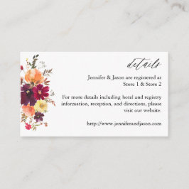Carte Boîtier Floral Chute Citrouille Blanc