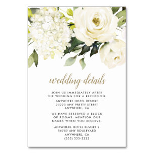 Carte Boîtier Hydrangea White Gold Floral Mariage