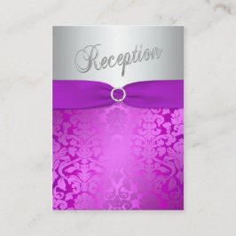 Carte boîtier Mitzva Bat Damask Argent et Violet