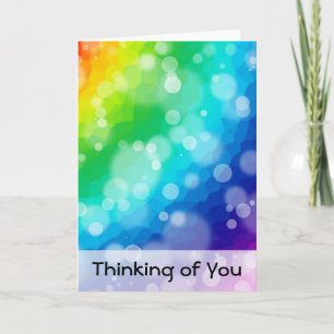 Carte Bokeh Rainbow Pattern Thinking of  You Card