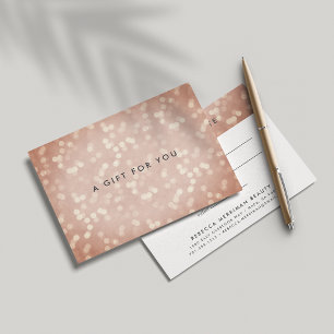 Carte Bokeh Rose cuivre Certificat cadeau