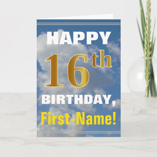 Carte Bold, Ciel nuageux, 16ème anniversaire de Faux Gol (Devant)