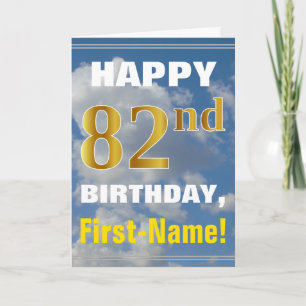 Carte Bold, Ciel nuageux, Faux Gold 82e anniversaire + N