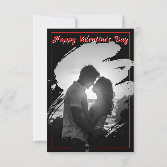 Carte Bold Red & Black Valentine’s Day Photo Card (Devant)