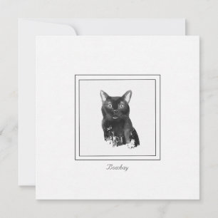 Carte Bombay Cat Elegant Chalk Dessin Note Plat