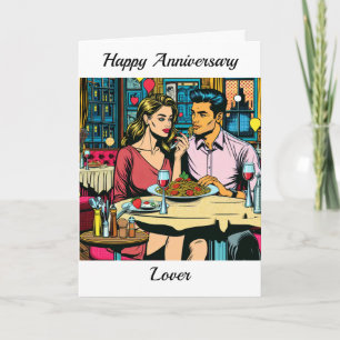 Carte Bon Amoureux de l'anniversaire Dîner Spaghettis