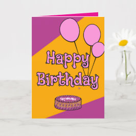 Carte Bon anniversaire ballons roses et conception de gâ