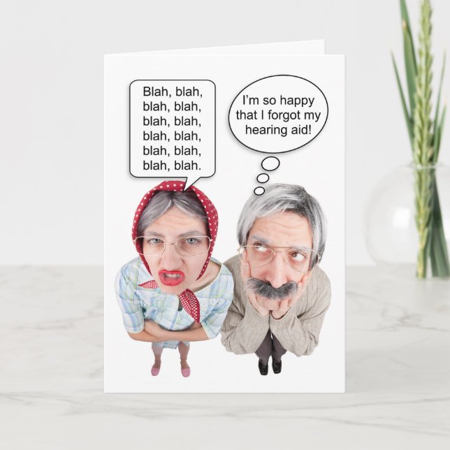 Carte Bon Anniversaire Drôle Vieux Couple (Devant)