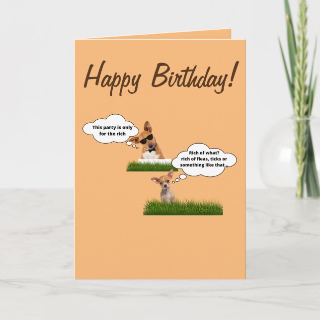 Carte Bon anniversaire drôles chiens (Devant)