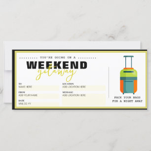 Carte Bon cadeau de voyage Anniversaire Surprise