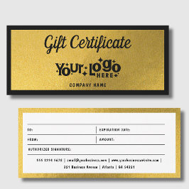 Carte Bon cadeau Gold Retro Business Logo