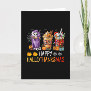 Carte Bon café Hallothanksmas Halloween Thanksgiving