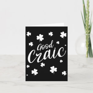 Carte Bon Craic Amusant Argot Irlandais Trèfles Saint-Pa