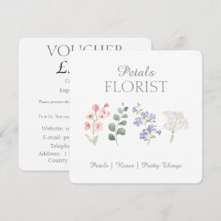 Carte Bon de boutique de fleuriste moderne pour la marqu