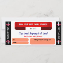 Bon de cadeau pour un voyage en Égypte