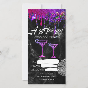 Carte Bon de certificat de boissons du bar lounge