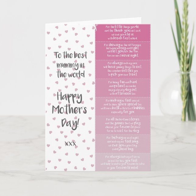 Carte Bon de réduction pour la fête des mères (Devant)