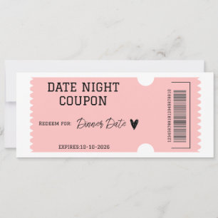 Carte Bon de soirée en amoureux