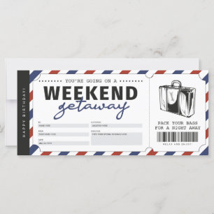 Carte Bon de voyage cadeau de fin de semaine