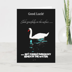 Carte Bon Luck Glide Swan gracieux