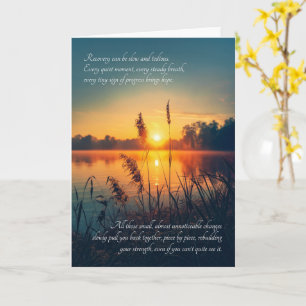Carte Bon rétablissement Coucher de soleil sentimental s