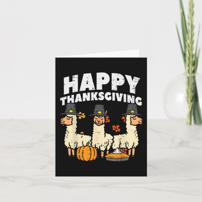 Carte Bon thanksgiving 3 Llama Automne Automne Alpaca Ho (Devant)