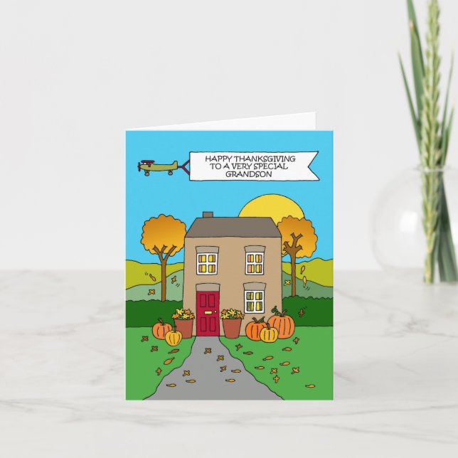 Carte Bon thanksgiving à Grand-fils (Devant)