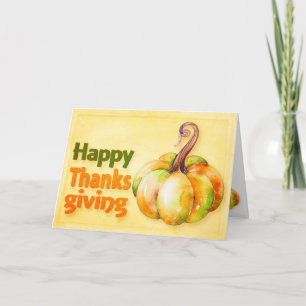 Carte Bon thanksgiving Automne Citrouille d'automne