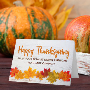 Carte Bon thanksgiving Business Autumn Leaves Company