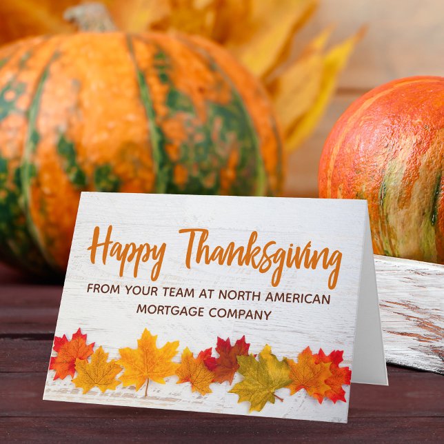 Carte Bon thanksgiving Business Autumn Leaves Company (Créateur téléchargé)