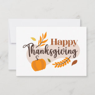Carte Bon thanksgiving Citrouille Automne Leaves