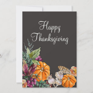Carte Bon thanksgiving Citrouille Foliage Automne