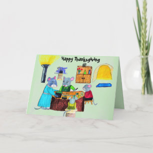 CARTE BON THANKSGIVING DE MRS. SOURIS