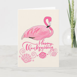 Carte Bon thanksgiving du Flamant rose Coastal Seashells