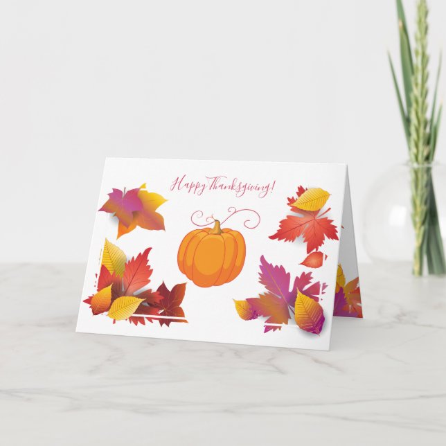 Carte Bon thanksgiving Fête, automne Feuilles d'érable (Devant)