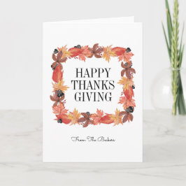 Carte Bon thanksgiving Feuilles Automne